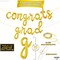 Graduation Party Balloons – 16” Gold “Congrats Grad” Script Banner Foil Balloon Set for Class of 2026 Graduation Decorations